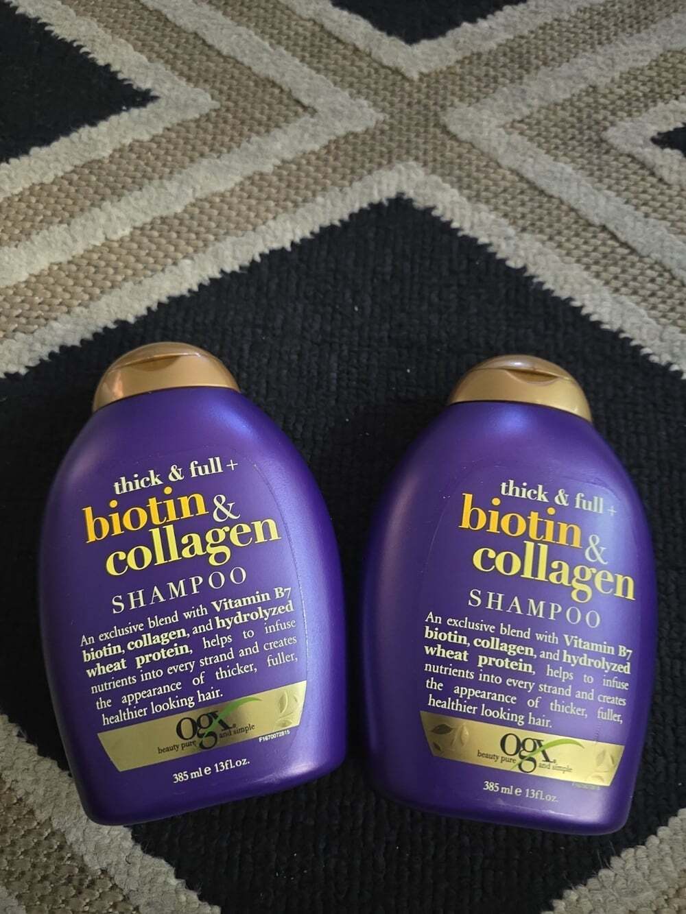 Set of 2 OGX Biotin & Collagen Thick & Full Shampoo 13fl oz Each Sulfate Free
